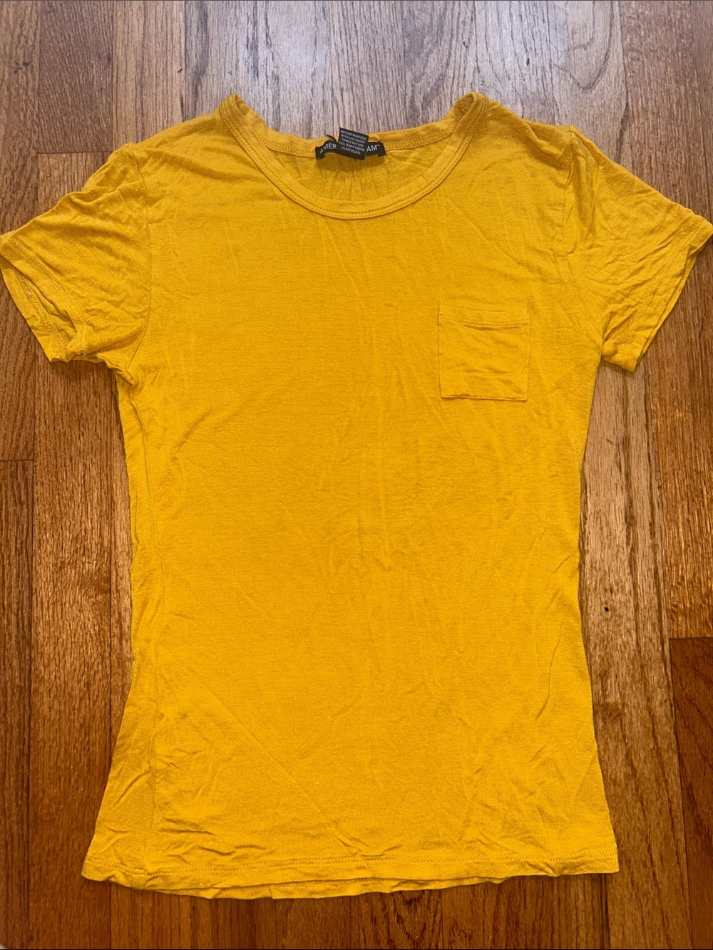 American Dream Neutral Mustard Short Sleeve Pocket Tee